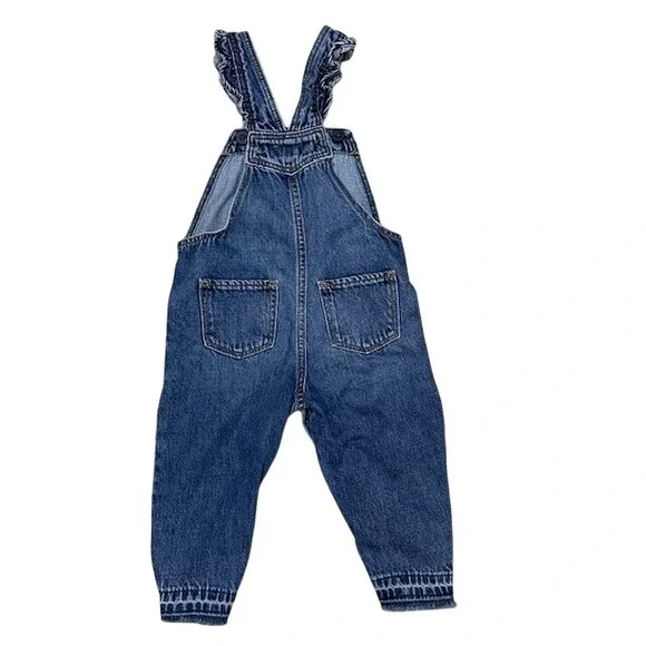 Baby Gap Disney Minnie Mouse Denim Overalls Ruffle Straps Blue Toddler 2T - Picture 7 of 10